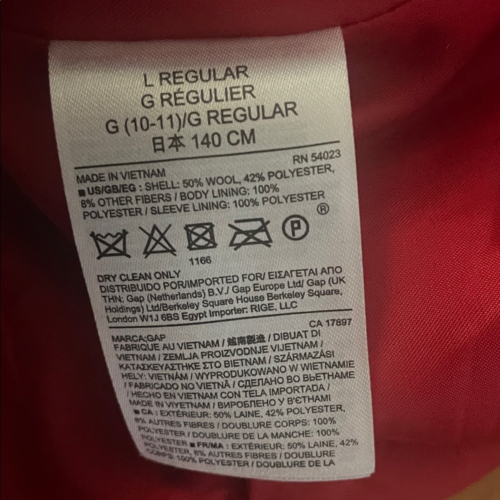 GAP Kids Red Hooded Pea Coat - Picture 4 of 5